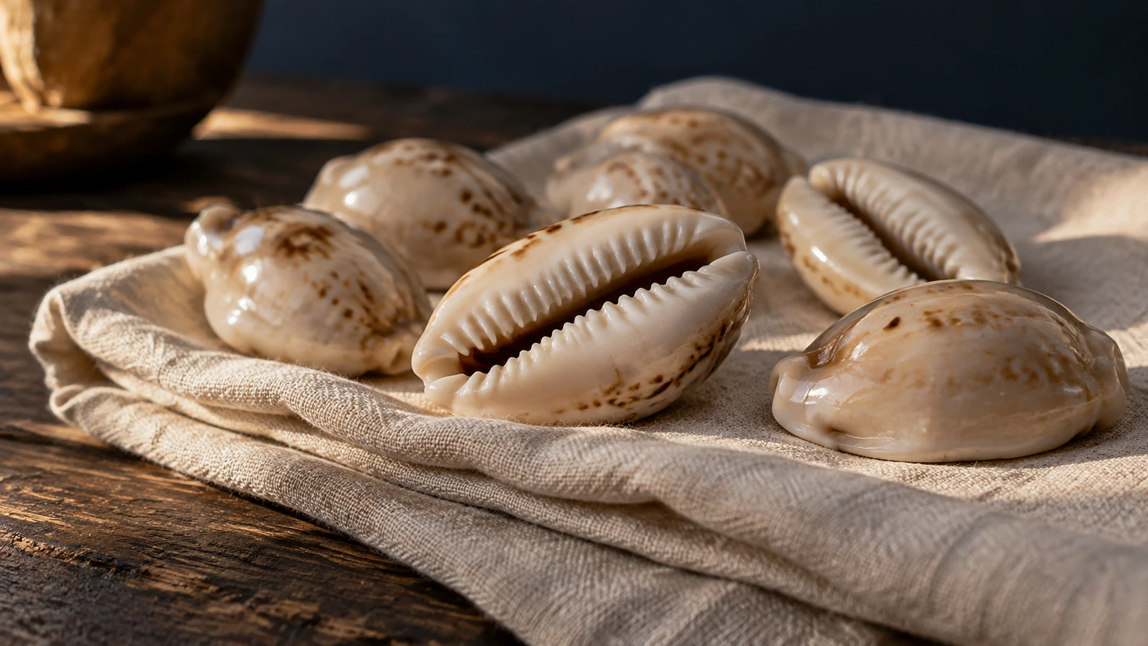 Conchas sobre tela.